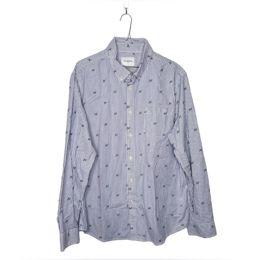 Goodfellow & Co Basin Blue Dogs Northrop Shirt Slim Fit